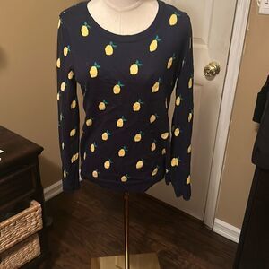 Navy blue lemon sweater